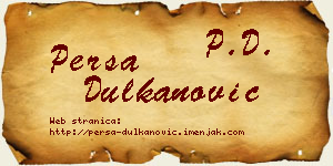 Persa Dulkanović vizit kartica